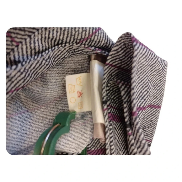 Vintage 1970’s MIDI Sears Long Sleeve Grey Striped Dress Size  14 - Picture 6 of 9